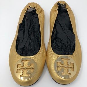 Gold on gold Tory Burch Reva Flats 10.5M